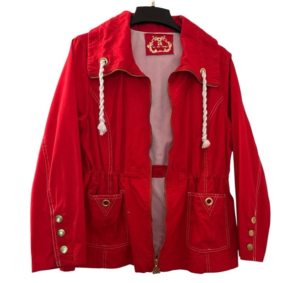 AC-TIV-OLOGY red all weather jacket all cotton, sz Large , Adirondack style, - Picture 1 of 10